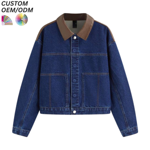 Veste en jean unisexe personnalisée 100% coton, style vintage décontracté, délavée foncée, automne-hiver, support OEM ODM pour la fabrication en gros - Product Image 6