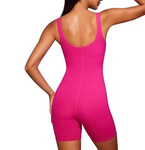 Corset Style Yoga <b>Jumpsuit</b> Women Seamless Gym Bodysuit <b>Mesh</b> Insert High Waist Spandex Polyester Snatched Waist Training Wear - Product Image 5