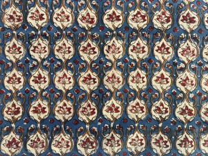 Tela de algodón floral estampada a mano, textil indio hecho a mano, tela tradicional Sanganeri al por mayor - Product Image 2
