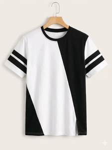 Camiseta de algodón de manga corta con cuello redondo, corte regular, con logotipo personalizado, estampada en serigrafía, ecológica, para hombre, estilo casual urbano. - Product Image 2