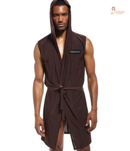 OEM ODM Wholesale Order Soft Polyester/Cotton Knitted Solid Casual Loose Night <b>Dressing</b> <b>Gown</b> for <b>Men</b> - Product Image 2