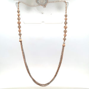 Collar Mala de Oro Rosa de 18K - Cadena de Perlas de Múltiples Hilos - Product Image 5