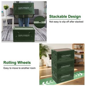 Folding <b>Storage</b> Bin 1pc <b>Collapsible</b> Organizer <b>Box</b> Top Lid Cutting Board Stackable Grocery Container for Camping Grocery <b>Storage</b> - Product Image 5