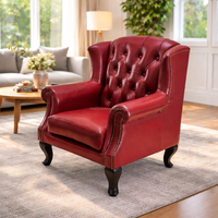 Fauteuil en cuir avec un design élégant et un cadre renforcé pour la chambre à coucher, l'angle du salon et la zone de séjour