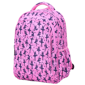 Cheer Leading Pink Dancer Pattern <b>Backpack</b> for Girls Softback Zipper Closure School Bag Fashionable <b>Cartoon</b> Design - Product Image 1