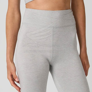 Custom Logo Women Flare <b>Leggings</b> Mid Waist Solid <b>Pattern</b> Eco-Friendly Breathable Customized Color & Size OEM Service - Product Image 4