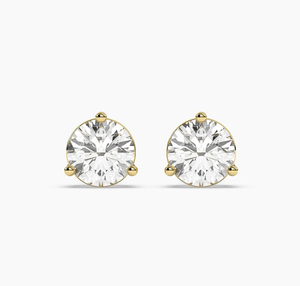 Pendientes de Diamantes Cultivados en Laboratorio de Oro de 14 Quilates Hechos a Mano para Mujer, Joyería de Aniversario Chapada en Oro con Certificación IGI Vintage - Product Image 1