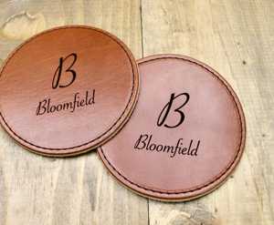 Genuine Leather Coasters Set Round Shape <b>Table</b> Mats for Dining Room Luxury Handmade Cowhide Cup Pad Brown GLC-0029 - Product Image 6