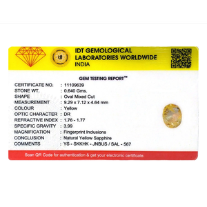 พลอยแซฟไฟร์สีเหลืองทรงรีขนาด 3.2 กะรัต สำหรับเครื่องประดับชั้นดี - Product Image 4