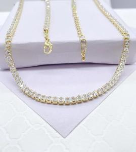 Unisex <b>Silver</b> Plated 925 <b>Silver</b> Moissanite <b>Tennis</b> <b>Necklace</b> Brilliant Cut Channel Setting Box Chain Luxury IGI Certified Everyday - Product Image 5