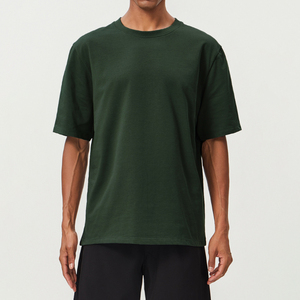 Camiseta de Manga Corta Oversize para Hombre, Cuello Redondo, Color Sólido, Diseño Liso, Tejido Jersey Casual, 100% Algodón, Transpirable, Corte Regular - Product Image 6