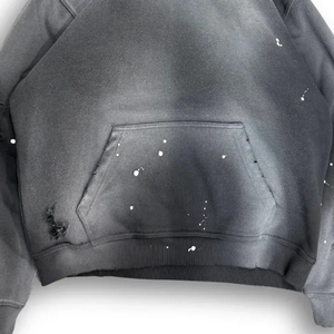Sweat-shirt unisexe Y2K surdimensionné gris délavé à l'acide, effet peinture éclaboussée, streetwear - Product Image 6
