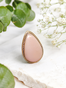 UDGEMS Natural Pink <b>Opal</b> Brass Groove <b>Pendant</b> | Handmade Gemstone <b>Pendant</b> | Vintage Style Women's IGI Certified Jewelry Model - Product Image 1