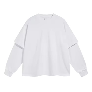 Sweat-shirt d'hiver pour homme, à double couche, manches longues, logo personnalisé brodé, coupe ample, unisexe, service OEM - Product Image 2
