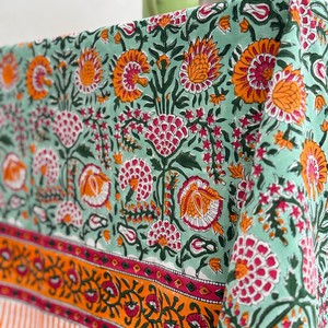 Elegant Indian Print <b>Tablecloth</b> Floral Pattern Cotton Linen <b>Square</b> Classic Style Washable Home Use - Product Image 4
