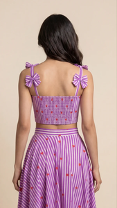 Conjunto de Top y Falda Estampado con Corazones para Mujer, de Algodón, Casual de Verano, Ligero y Cómodo, Proveedor al por Mayor - Product Image 3