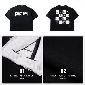 เสื้อยืดโอเวอร์ไซส์แขนสั้นพิมพ์ลายซิลค์สกรีน น้ำหนัก 260 กรัม ผ้าฝ้าย 100% ทรงหลวมไหล่ตก ป้องกันรอยยับ ระบายอากาศได้ดี สำหรับผู้ชาย - Product Image 4