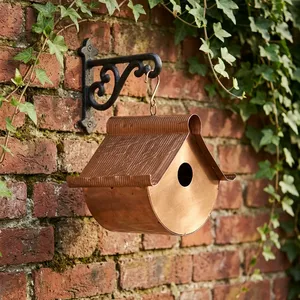 Nichoir à oiseaux suspendu en fer de conception artisanale, moderne, pour décoration de jardin extérieur, nichoir en métal durable pour toutes les saisons, décoratif - Product Image 3