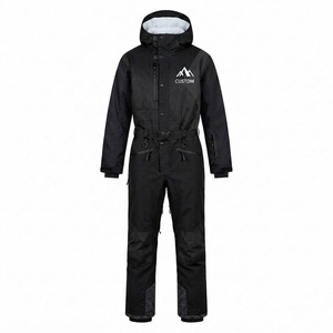 Custom Logo Women One-Piece Waterproof Ski <b>Jumpsuit</b> Hooded Winter Snowboard Suit Polyester PP Cotton Filled - Product Image 3