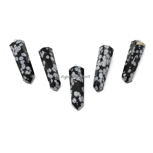 Usine Fabrication Personnalisée Serpentine Double Terminé Cristal Point Baguettes Poli Deux Côté Tour Obélisque Pour La Décoration - Product Image 2