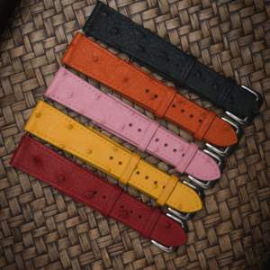 Elite Executive Ostrich Leather <b>Watch</b> Strap Handcrafted for Luxury Brand <b>Watches</b> Unique Quill Grain Professional Grade Fit - Product Image 1