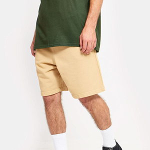 Pantalones Cortos Bermuda de Algodón de Color Sólido para Hombre, Cintura Media, Cierre Elástico, Ropa Casual, Beige - Product Image 1
