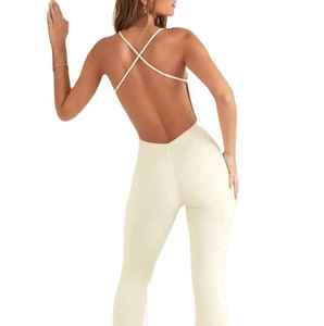 Mono de una pieza sin espalda para mujer, ideal para gimnasio, fitness y yoga, venta al por mayor - Product Image 6