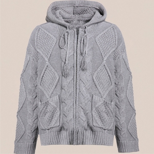 Sweat à capuche oversize en tricot 450 GSM en molleton bouclette épais, épaules tombantes, style streetwear pour homme - Product Image 1