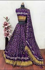 Lehenga Choli Bandhani Tradicional para Mujer, Ropa Étnica de Diseñador - Product Image 3