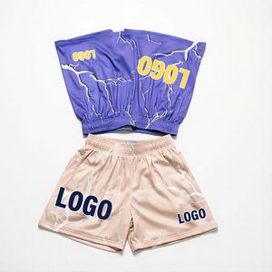 Pantalones Cortos de Baloncesto Personalizados para Hombre, Diseño Ecológico, Estilo Casual, Antiarrugas, Malla de Poliéster, Teñido Liso, Venta al por Mayor, Secado Rápido - Product Image 1