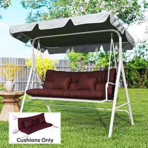 Set di 4 Cuscini per Sedie da Patio Rosso Vino, Cuscini di Ricambio per Schienale e Seduta con Lacci, Cuscini da Esterno - Product Image 2