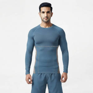 Men Performance Compression Shirt <b>Athletic</b> Long Sleeve Base Layer Workout Gym Running Fitness Sportswear Custom Logo OEM ODM - Product Image 1