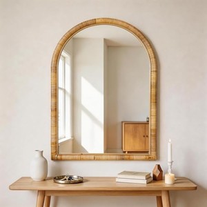 Miroir mural décoratif rond en bois de Sheesham récupéré, vente en gros |   Artisan de Moradabad - Product Image 3
