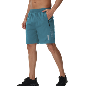 Shorts de sport décontractés pour hommes en polyester solide, séchage rapide, respirants, écologiques, imperméables, pour la course en extérieur et la gym - Product Image 1