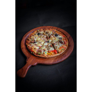 Tabla de Madera Redonda para Pizza con Logotipo Personalizado, Paleta de Madera para Pizza y Tabla para Servir con Asa para Uso en la Cocina del Hogar - Product Image 4