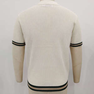 Logo brodé personnalisé, vente en gros de vêtements en coton tricoté, t-shirt en tricot, polo pour homme de haute qualité - Product Image 3