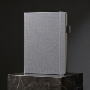A5 Linen Texture Canvas Velvet Cover Premium Embossed Foil Notebook Multicolor Daily Journal for Office <b>Work</b> with Custom Logo - Product Image 1