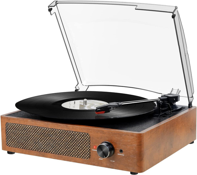 Vinyl Record Player with Speakers Portable Turntable Player Vintage Giradischi Plattenspieler for Home Decor