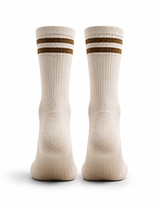 White Crew Woven Eco-Friendly Breathable Sports Socks with Black Stripe for Running Basketball Soccer Football Training Youth - Product Image 3