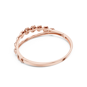 Luxury Rose Gold Lab Grown Diamond Oval Halo <b>Bangle</b> <b>Bracelet</b> for Women Pavé Diamond Fine Jewelry - Product Image 3