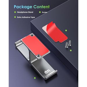 Support de casque en aluminium, conception brevetée, avec vis adhésives puissantes, fixation sur bureau et sur pieds - Catégorie de produit - Product Image 3