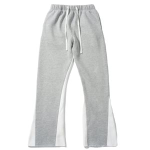 2025 pantalons de survêtement personnalisés pour hommes survêtement de haute qualité avec taille élastique Patchwork Baggy gris pantalon évasé grande taille Style décontracté - Product Image 1