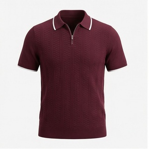 Chemises polo en tricot respirantes pour hommes, demi-zip, décontractées, légères, de haute qualité, streetwear, golf, couleur personnalisée - Product Image 1