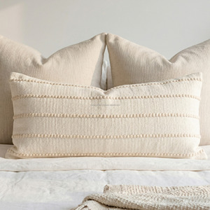 Luxury Woven Pillow Sham Cotton Decorative Cushion Cover Soft Handwoven <b>Sofa</b> <b>Bed</b> Woven Striped Lumbar pillow Cover - Product Image 1