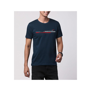 T-shirt en coton rouge pour homme, manches courtes, col rond, imprimé géométrique, coupe décontractée, tissu jersey respirant - Product Image 6