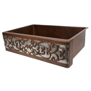 Évier de cuisine en cuivre poli, construction métallique de qualité supérieure, offre des performances durables et un style sophistiqué pour un usage quotidien - Product Image 2
