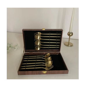 Weddings Brass Spoon Gifts Packing <b>Red</b> <b>Box</b> Medium Handle Fork/Spoon/Knife Flatware Cutlery Spoon Top Price - Product Image 3