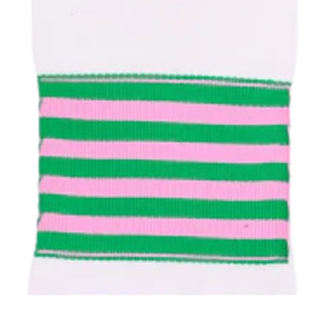 Écharpe de graduation AKA Kente avec lettres AKA alternées rose, vert et blanc, écharpe de cérémonie de sororité pour femmes - Product Image 4