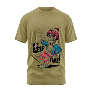 Camiseta de Algodón Azul con Estampado Personalizado de Marca Privada, Unisex, Informal, de Manga Corta, para Ropa Urbana y Promocional - Product Image 6