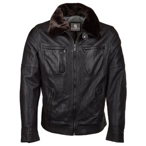 Veste en cuir pour homme de qualité supérieure, véritable peau de mouton, manteau bomber d'hiver, coupe ajustée, style moto, fermeture éclair sur le devant, design avec poches - Product Image 1
